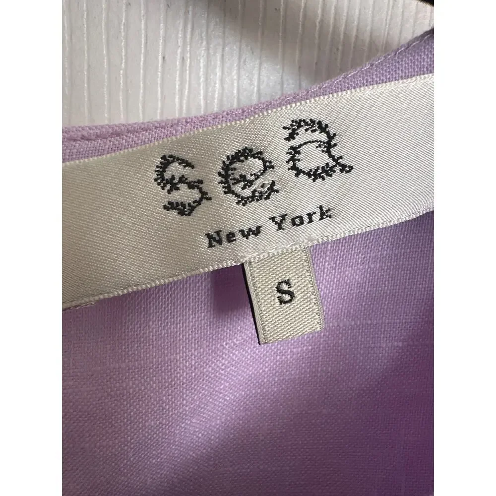 Sea New York Bailey Broomstick Tiered Mini Dress - Lilac Lavender Purple -Size S - Picture 6 of 9